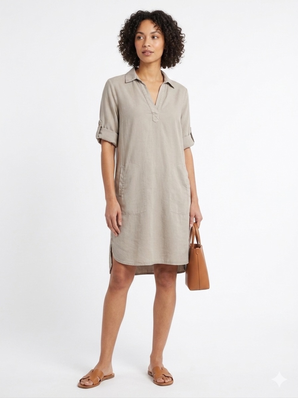 Velvet Heart Light Slate Gray Women's Collared Dress/Tunic